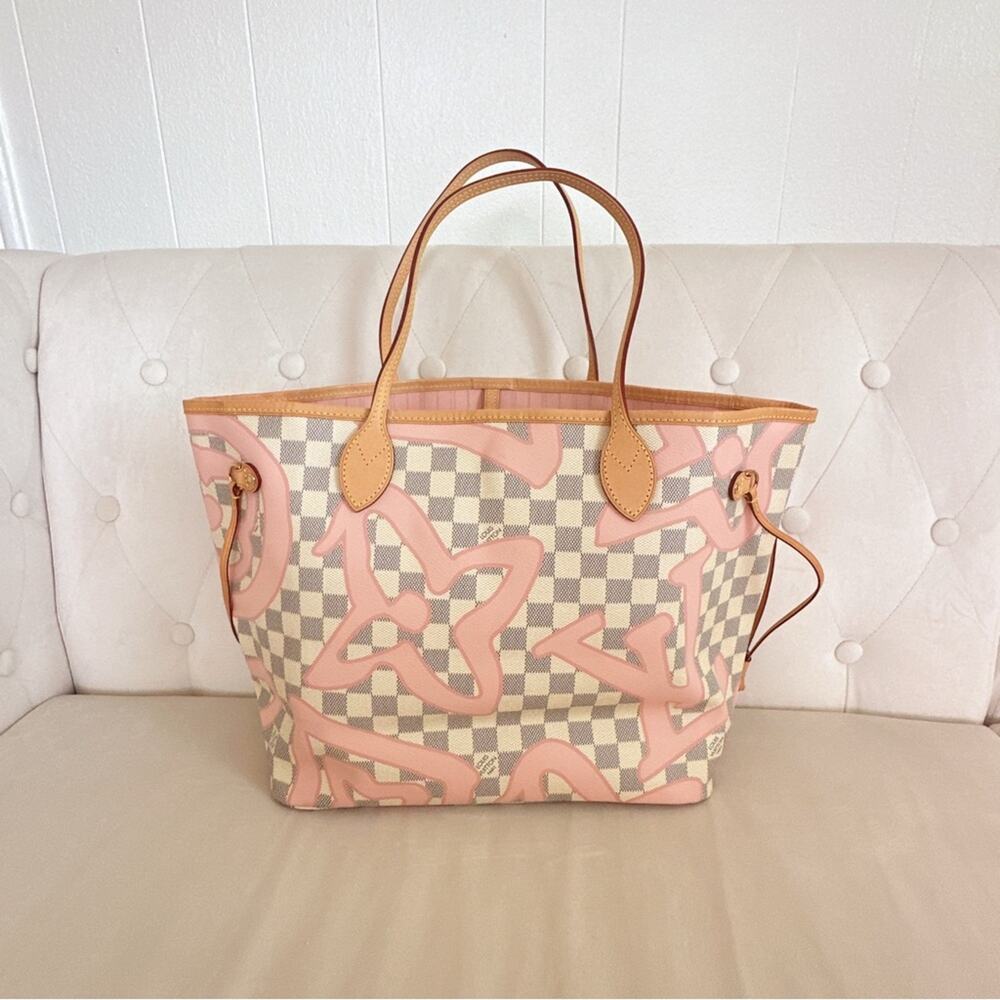 Louis Vuitton Neverfull MM Tahitienne Damier Azur Limited Edition 2017 Full Set - Picture 2 of 15